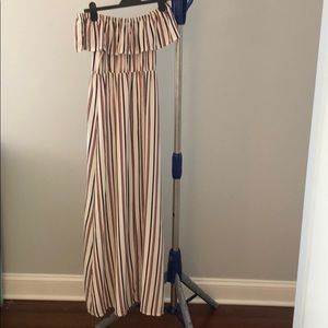 Red, white and blue off the shoulder dress